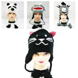 24 Bulk Knitted Animal Hat In Assorted Styles