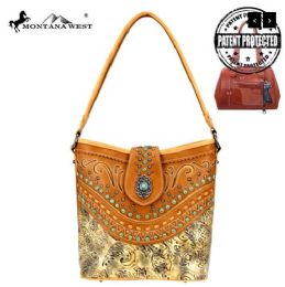 2 Bulk Montana West Concho Collection Concealed Carry Hobo In Brown