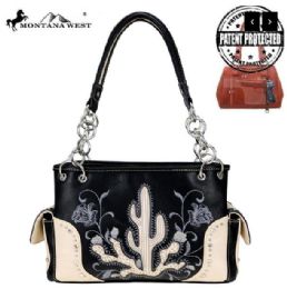 2 Bulk Montana West Embroidered Collection Concealed Carry Satchel Black