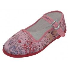 36 Bulk Youth's Satin Brocade Upper Classic Mary Jane Shoes In Pink