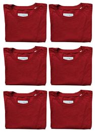 6 Bulk Men's Cotton Short Sleeve T-Shirt Size 3X-Large, Red