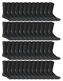3600 Bulk Yacht & Smith Mens Soft Cotton Athletic Crew Socks, Terry Cushion, Sock Size 10-13 Black