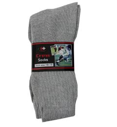 120 Bulk Men's Grey Crew Socks , Sock Size 10-13