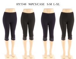 24 Bulk Womens Fashion Capris With Sequins
