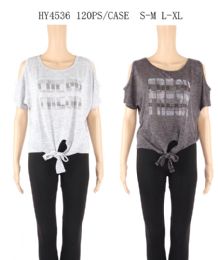 48 Bulk Womens Summer Fresh Printed Tee
