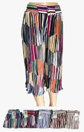 120 Bulk Womens Multi Colored Pleated Skirt