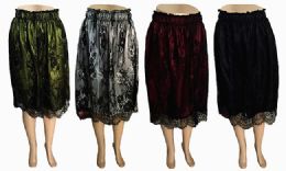 120 Bulk Womens Lace Skirts Waistband Scalloped Floral Laced Midi Skirt For Women