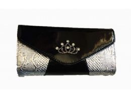 36 Bulk Womens Snakeskin Pattern Rhinestone Evening Clutch Handbag