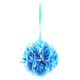 36 Bulk Six Inch Pom Flower Silk Tiffany Blue