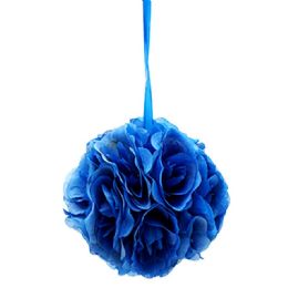 12 Bulk Ten Inch Pom Flower Silk Dark Blue