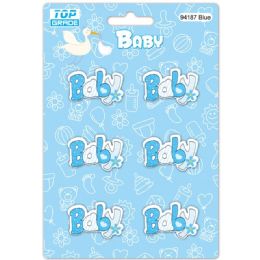 96 Bulk Wooden Decoration Baby Blue Letter Baby