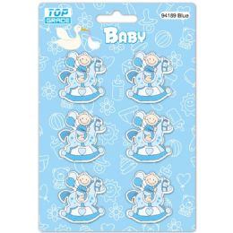 96 Bulk Wooden Decoration Baby Blue Horse