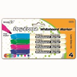 96 Bulk Four Piece Dry Erase Marker Assorted Bright Color