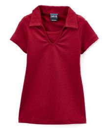 48 Bulk Girls Burgundy Uniform Top In Assorted Sizes