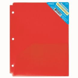 120 Bulk Two Pocket Poly Portfolio Translucent Red