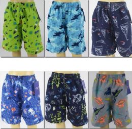 72 Bulk Boy's Assorted Printed Bathing Suit