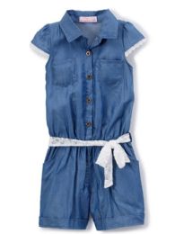 6 Bulk Girls' Denim Romper In Size 5-6x