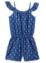 6 Bulk Girls' Denim Romper In Size 5-6x