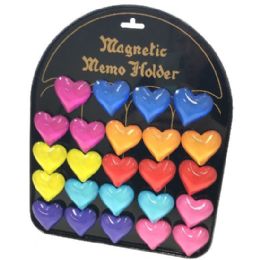 24 Bulk Glass Magnet Heart With Display Board