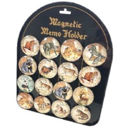 96 Bulk Round Dome Magnets Wild Animals With Display Board