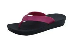 24 Bulk Ladies' Wedge Sandals In Fuchsia 