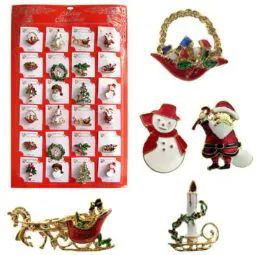 48 Bulk Christmas Pins Display