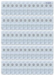 60 Bulk Yacht & Smith Kids 12 Inch Cotton Tube Socks Solid White Size 6-8
