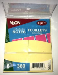 50 Bulk 6 Pack Yellow 2x1/2 Sticky Notes, Post Notes