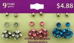 36 Bulk Hypo Allergenic Stud Earrings