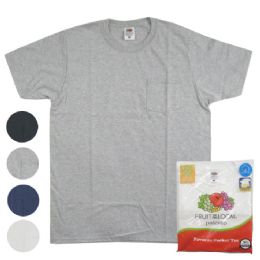 72 Bulk Men's Fruit Of The Loom Pocket T-Shirt ,size Medium