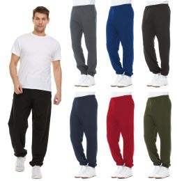 24 Bulk Men's Fruit Of The Loom Sweatpants Joggers With Draw String And Pockets Size Small