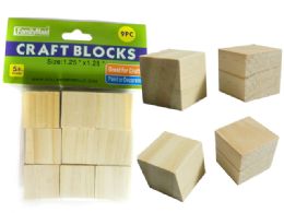 96 Bulk 9 Piece Craft Wood Blocks