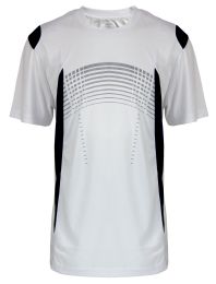 12 Bulk Mens Geometric Active Performance Tee In White