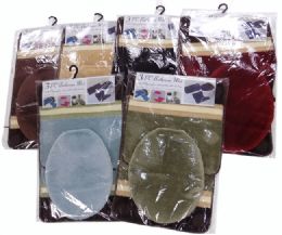 12 Bulk 3 Piece Bathroom Mat Round Pattern