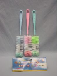 36 Bulk 3 Piece Plastic Baby Bottle Brush