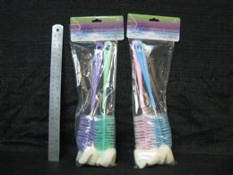 72 Bulk 2 Piece Plastic Baby Bottle Brush Set