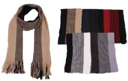 36 Bulk Men's Striped Winter Scarf