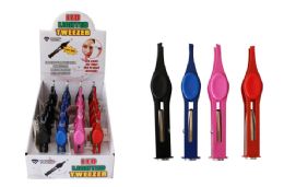 24 Bulk Led Tweezers Assorted Colors