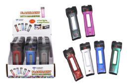 48 Bulk Flat Led Flashlight With Magnifier Bar