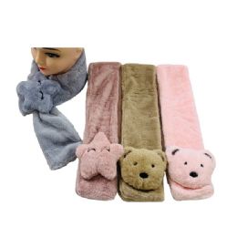 24 Bulk Child's Super Soft Scarf [bears & Stars]