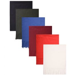144 Bulk Fleece Scarves -Assorted Solids