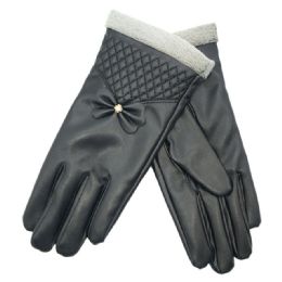 72 Bulk Women's Leather Touch Screen Glove