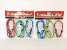 72 Bulk Bungee Cord 3 Piece Set Assorted Color