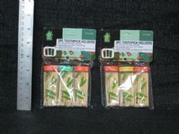 72 Bulk 3 Pack Toothpick Holder Travel Set
