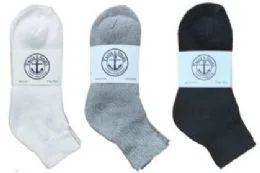 360 Bulk Yacht & Smith Kid's Cotton Mid Ankle Socks Set Assorted Colors Black, White Gray Size 6-8