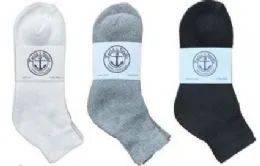 360 Bulk Yacht & Smith Men's Cotton Mid Ankle Socks Set Assorted Colors Black, White Gray Size 10-13