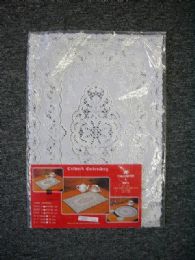 180 Bulk 2 Piece Set Oblong White Silver Vinyl Placemat