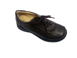 18 Bulk Kids ConstructioN-Style Boots With Laces And Side Zipper In Brown