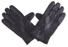 72 Bulk Men's Black Leather Glove