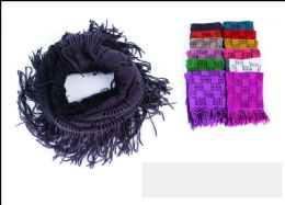 36 Bulk Women's Fringe Infinity Scarf